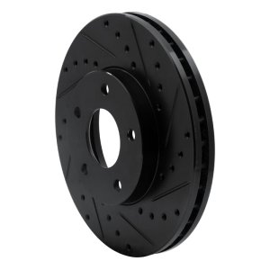 Nissan X-Trail Brake Rotor (1) - Front Right - R1 Concepts - Drilled & Slotted - Black - `02-`07